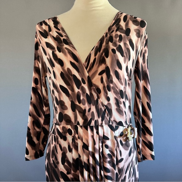 Jennifer Lopez Animal Leopard Print Ombre Snake Wrap Dress - Picture 3 of 15